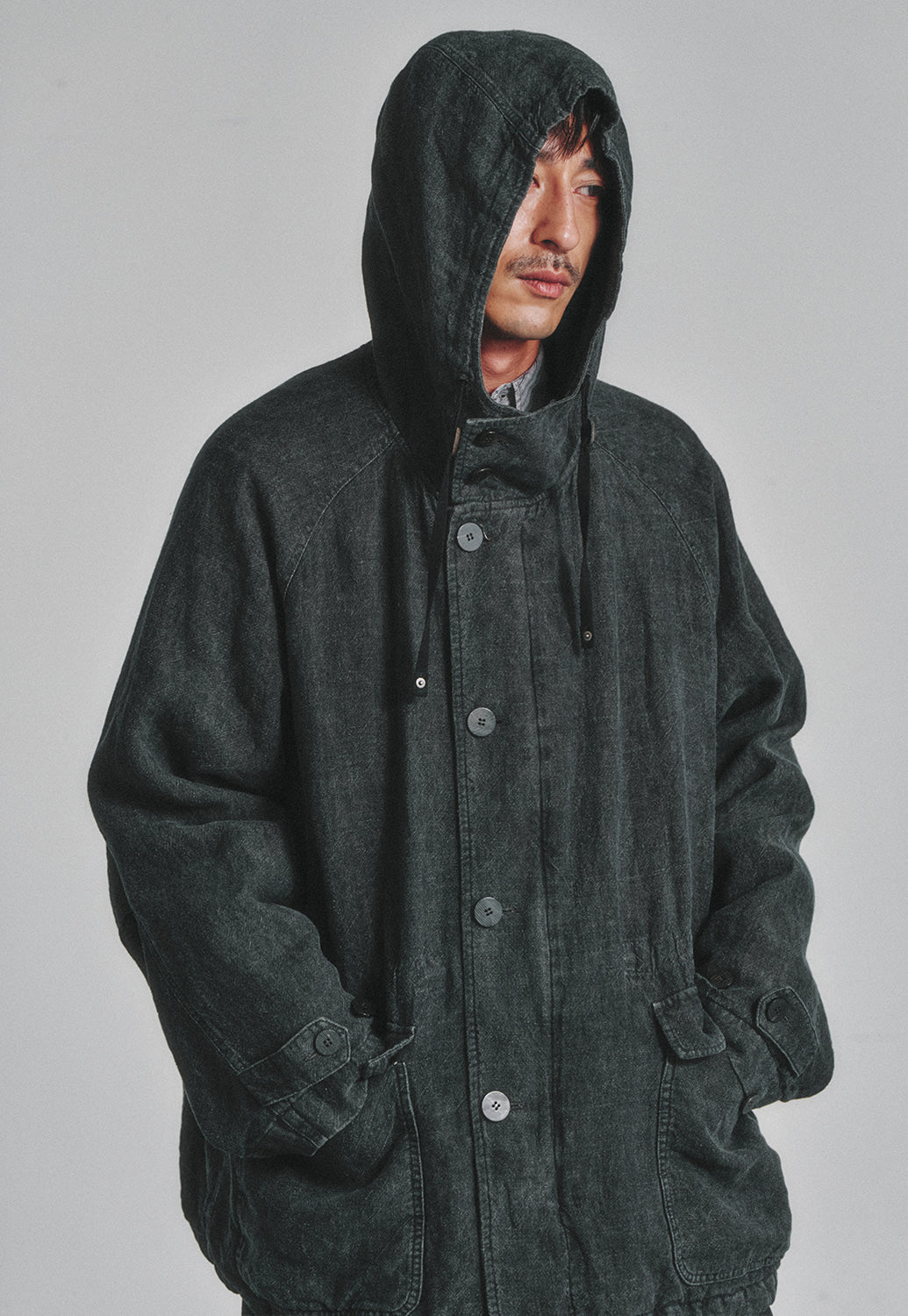 Art if acts - Linen Military Parka (Black) product image 6 | TRAB K-Fashion Australia