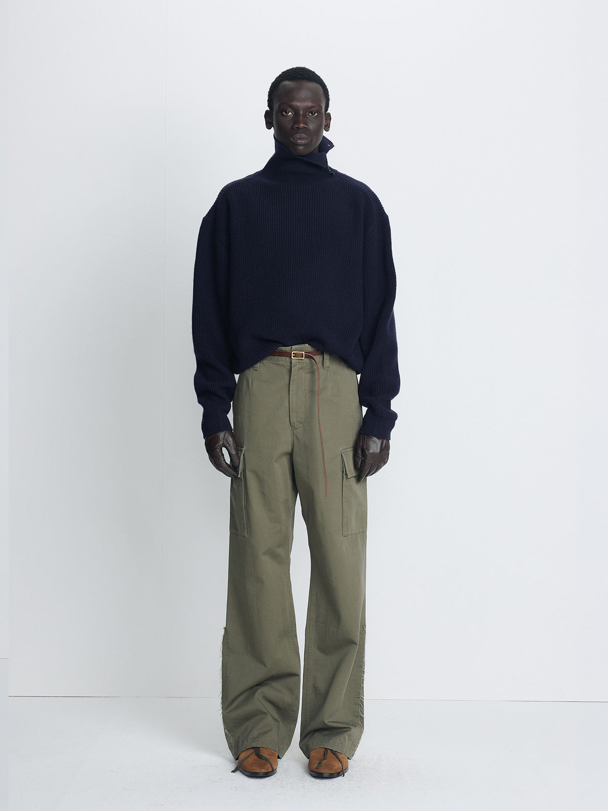 Tonywack - Ribbed Wool Side-Button Turtleneck (Midnight) product image 3 | TRAB K-Fashion Australia