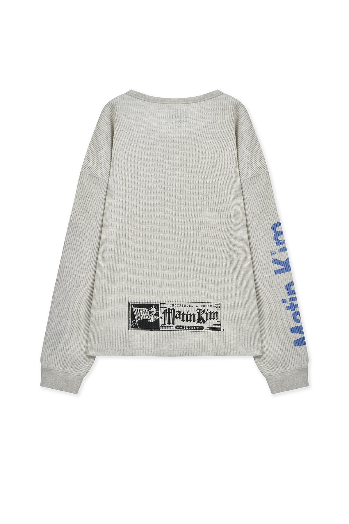 Matin Kim - Sleeve Logo Waffle Top (Ivory) product image 2 | TRAB K-Fashion Australia