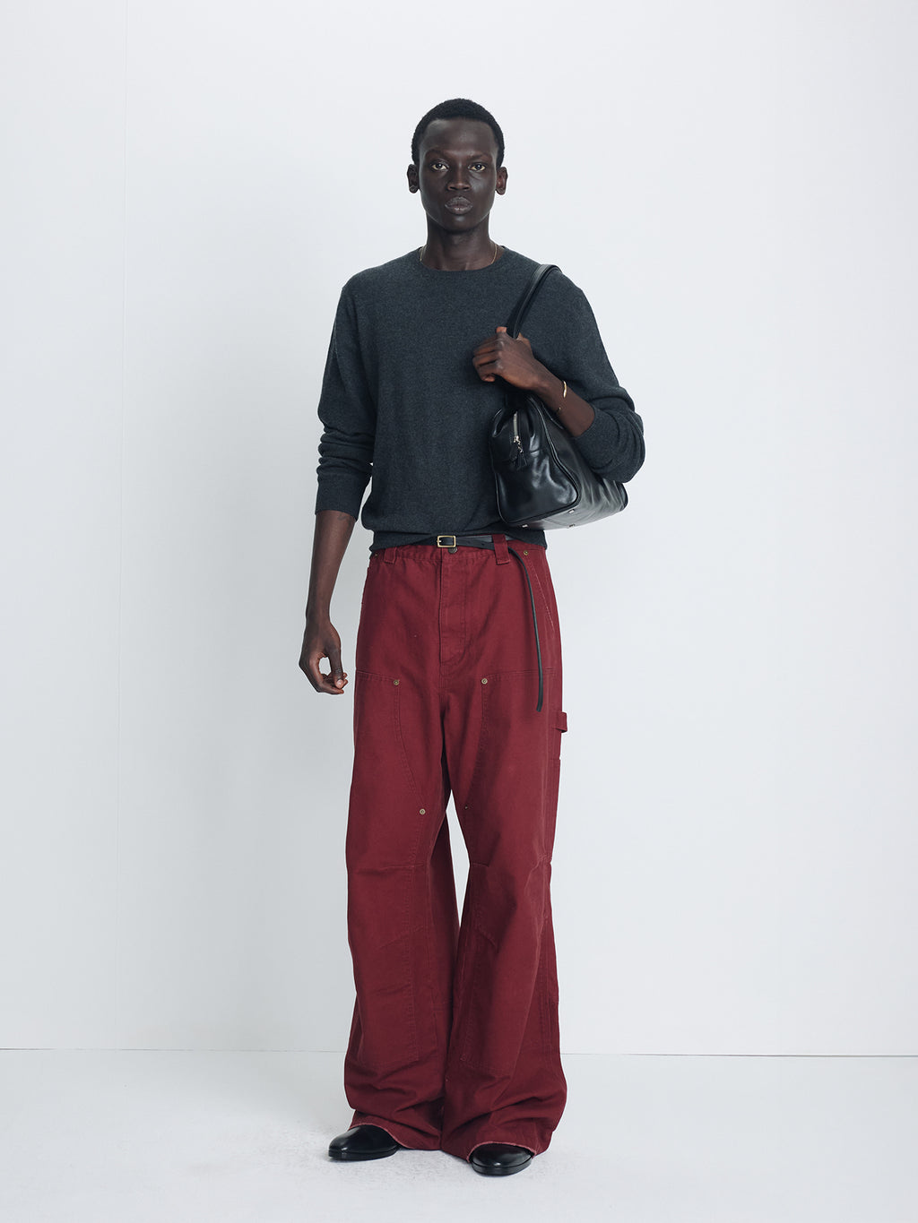 Tonywack - Garment Washed Wide Leg Carpenter Pants (Faded Maroon) product image 1 | TRAB K-Fashion Australia
