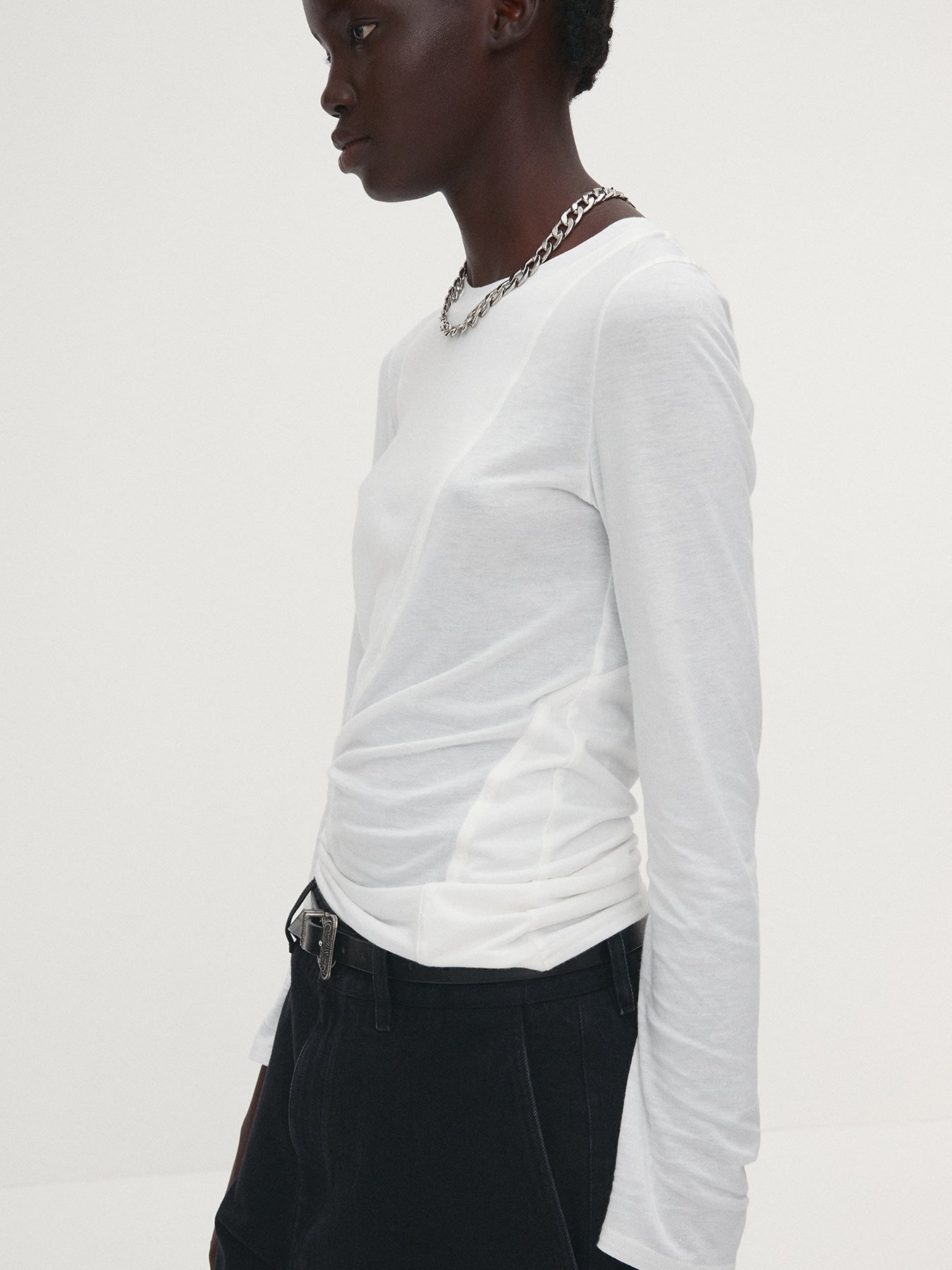 Tonywack - Cotton Modal Cut-Out Long Sleeve (White) product image 6 | TRAB K-Fashion Australia