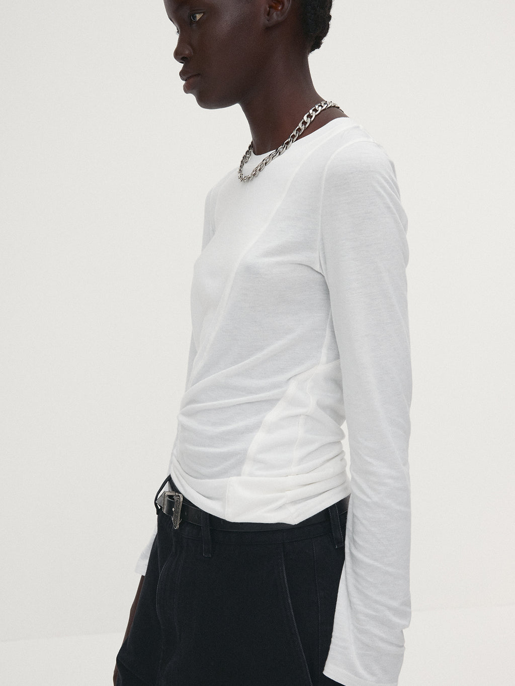 Tonywack - Cotton Modal Cut-Out Long Sleeve (White) product image 6 | TRAB K-Fashion Australia