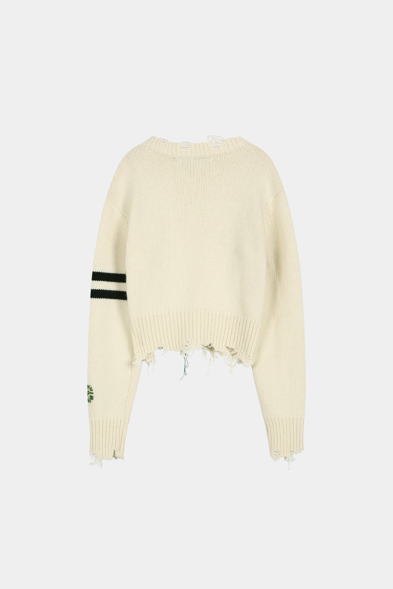 Andersson Bell - (essential) Distressed Varsity Patch Sweater (cream) (Cream) product image 8 | TRAB K-Fashion Australia