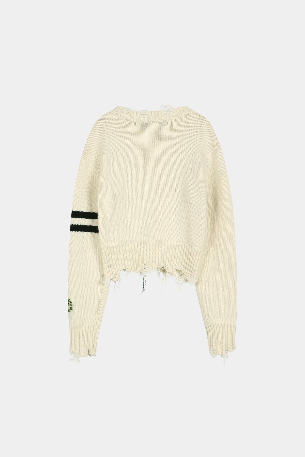 Andersson Bell - (essential) Distressed Varsity Patch Sweater (Cream) product image 8 | TRAB K-Fashion Australia