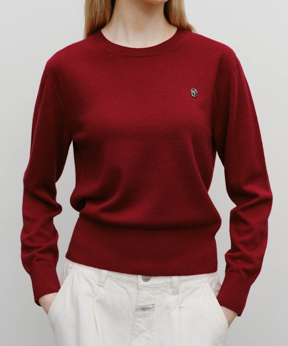 Marithe & Francois Girbaud - Basic Crop Knit Pullover (Red) product image 4 | TRAB K-Fashion Australia