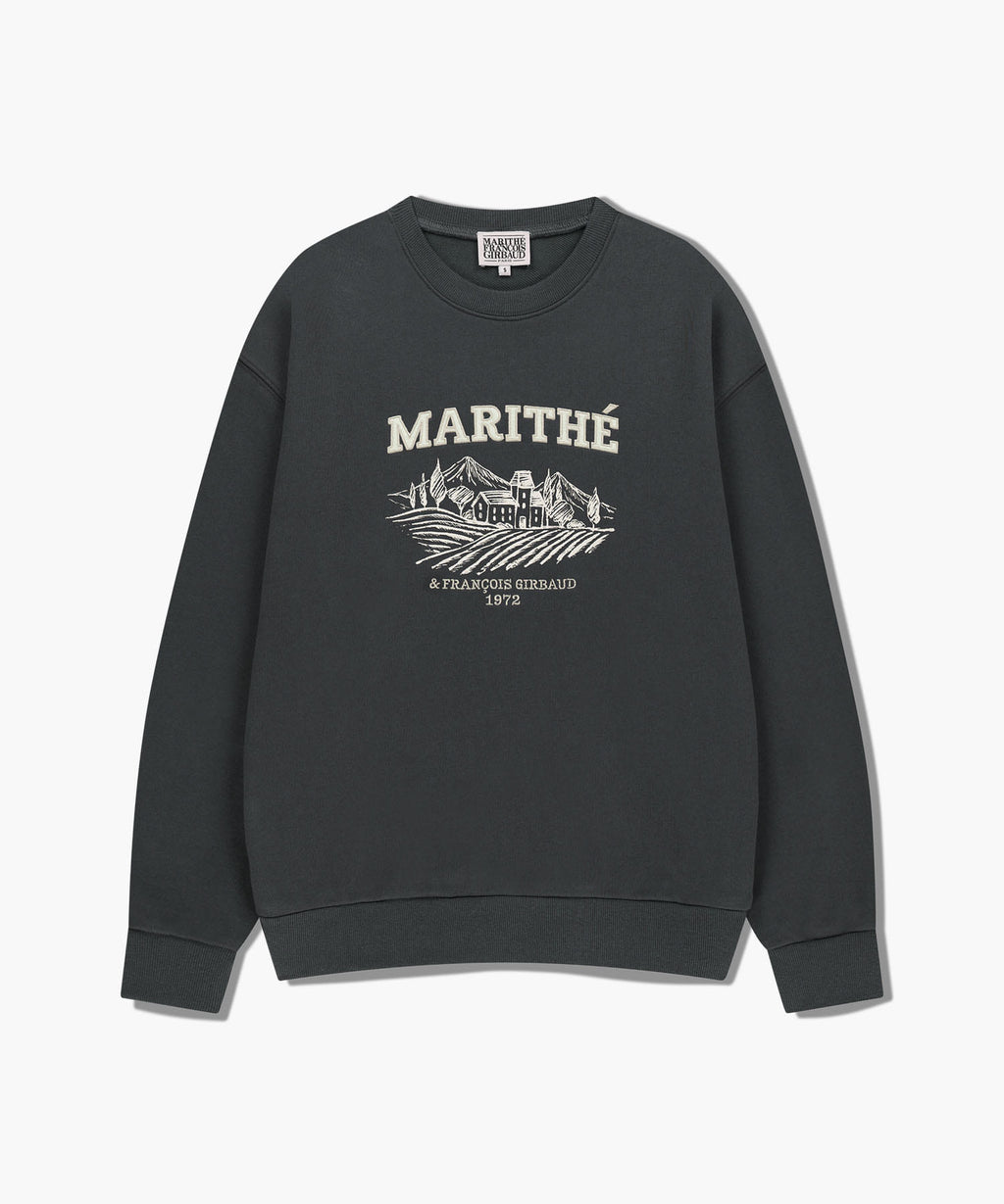 Marithe & Francois Girbaud - Winery Applique Logo Over Fit Sweatshirt (Charcoal) product image 6 | TRAB K-Fashion Australia