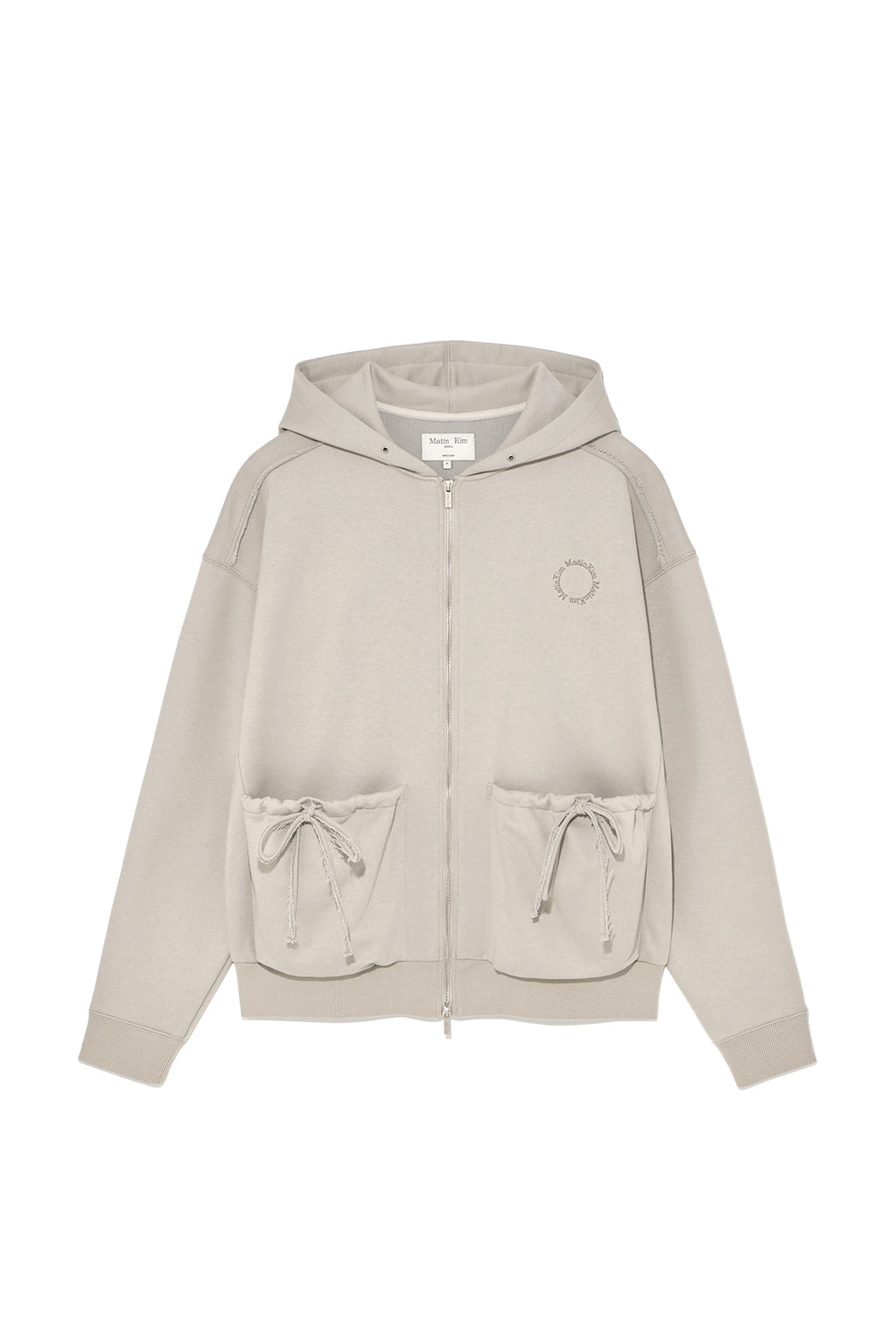 Matin Kim - Volume Pocket Hoody Zip Up (Pale Beige) product image 1 | TRAB K-Fashion Australia