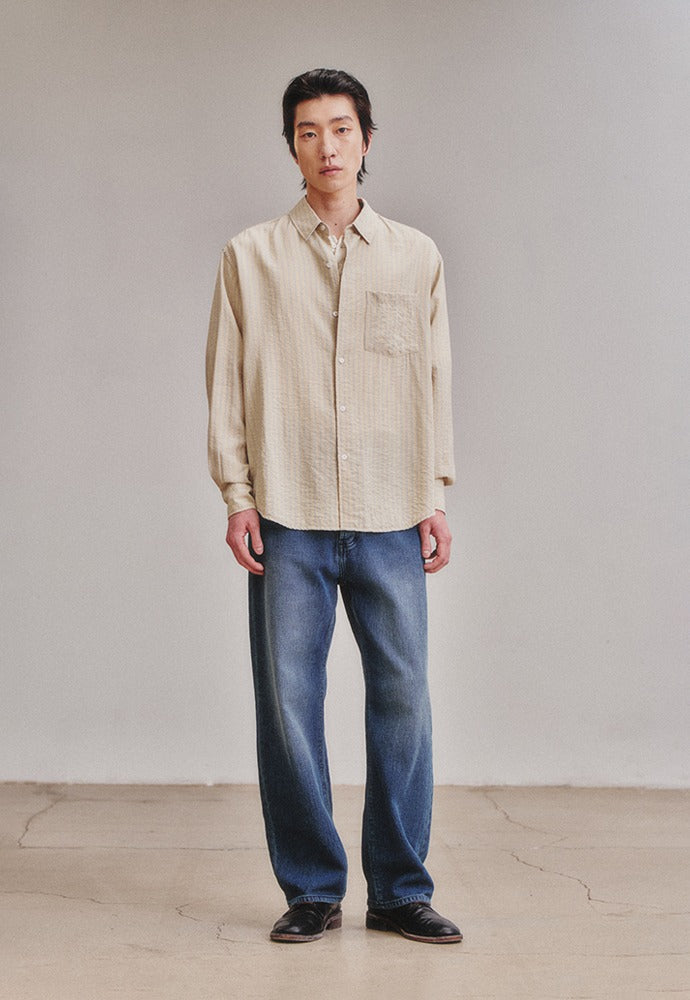 Art if acts - Wrinkle Rayon Shirt (French Beige) product image 1 | TRAB K-Fashion Australia