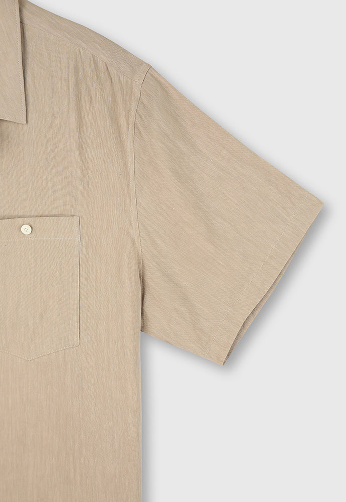 Tonywack - Cozy Linen Viscose Cuban-Collar Shirt (Faded Beige) product image 11 | TRAB K-Fashion Australia