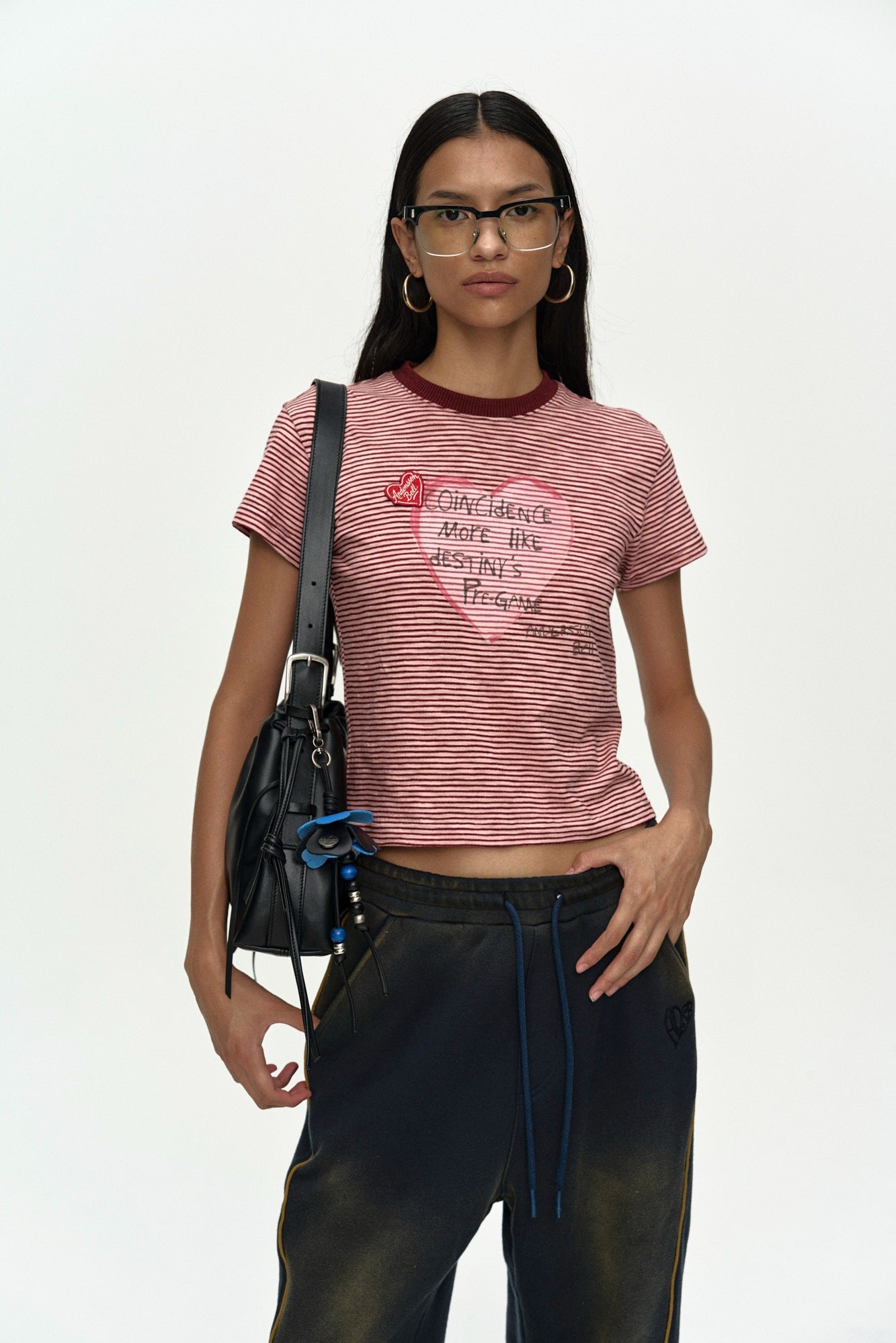 Andersson Bell - (essential) Heart Message Stripe T-Shirt (Essential) product image 1 | TRAB K-Fashion Australia