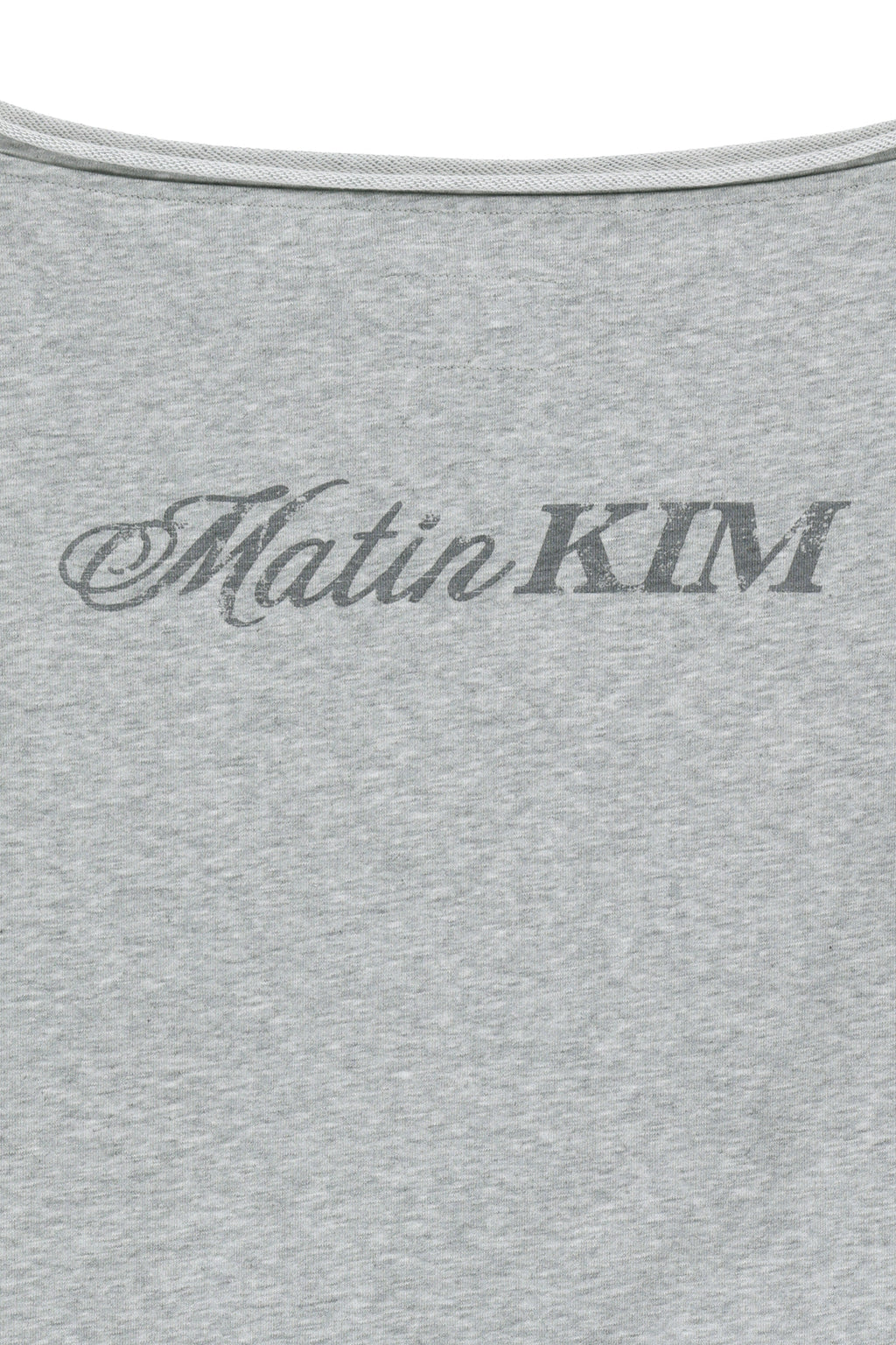 Matin Kim - Back Logo Raw Cut Boat Neck Top (Grey) product image 5 | TRAB K-Fashion Australia
