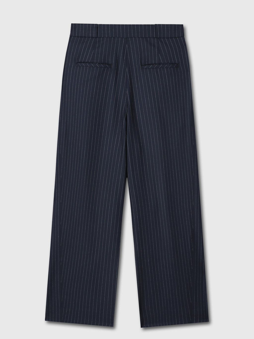 Tonywack - Striped Wool Double-Pleats Wide Trousers (Navy Pinstripe) product image 8 | TRAB K-Fashion Australia