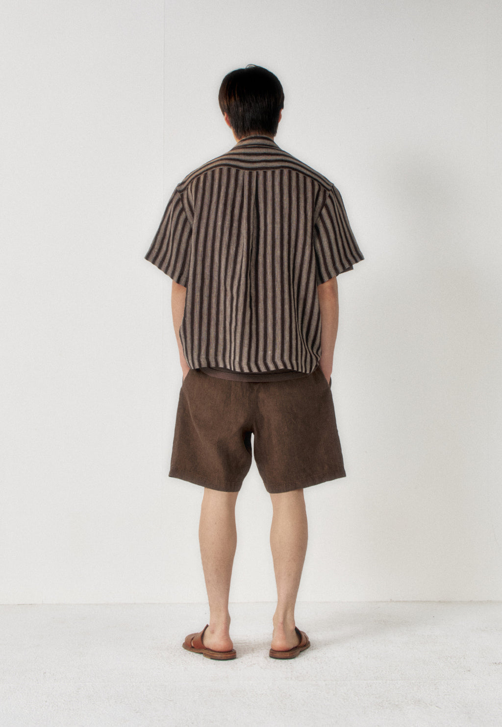 Art if acts - Washed Linen Two Tuck Shorts (Wood) product image 3 | TRAB K-Fashion Australia