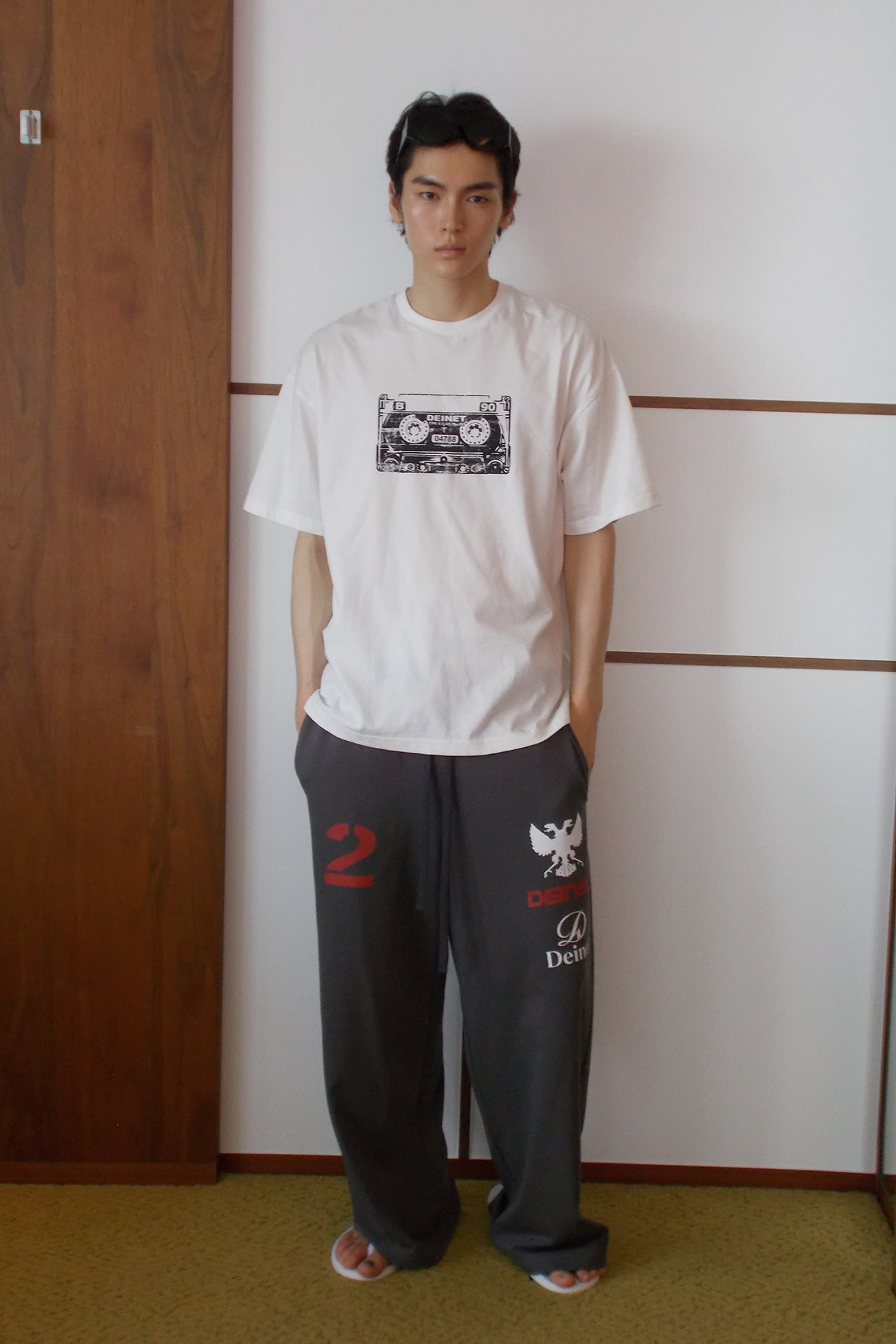 Deinet - Layered 2 Graphic Sweatpants (Charcoal) product image 9 | TRAB K-Fashion Australia