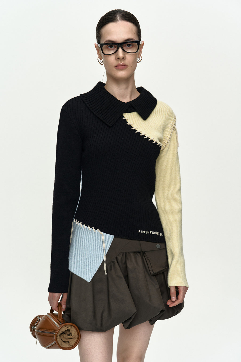Andersson Bell - Asymmetric Panel Collar Sweater (Black) product image 10 | TRAB K-Fashion Australia