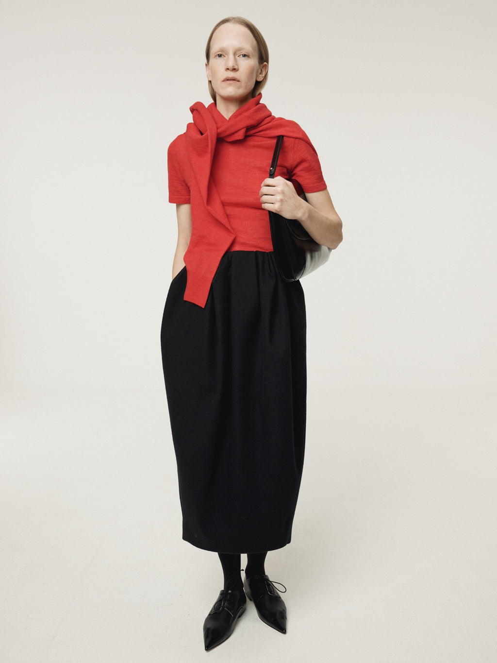 Recto - Rc Embroidery Sheer Knit Top (Scalet Red) product image 1 | TRAB K-Fashion Australia