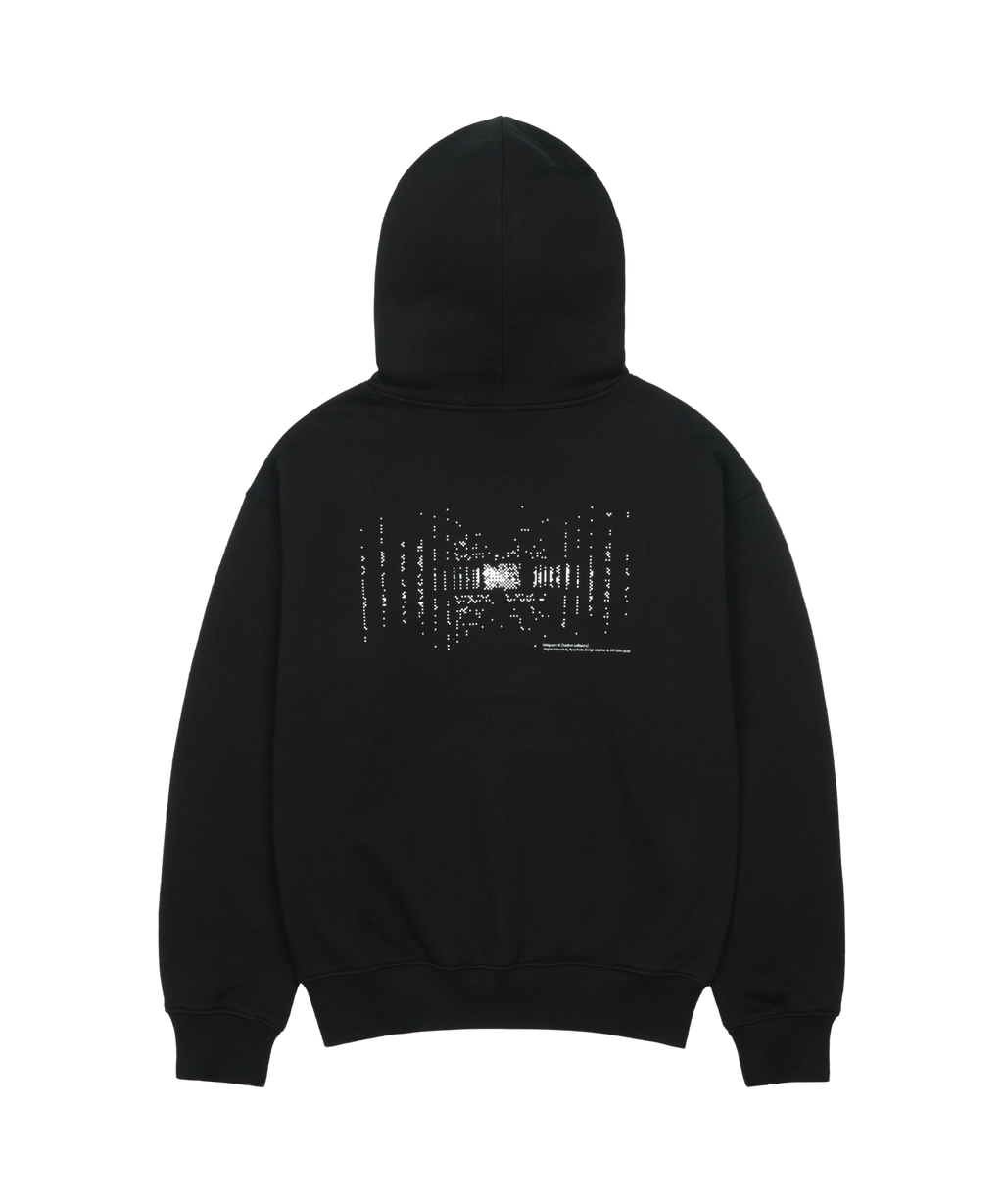 San San Gear - San San Gear X Ryoji Ikeda Hoodie (Black) product image 2 | TRAB K-Fashion Australia