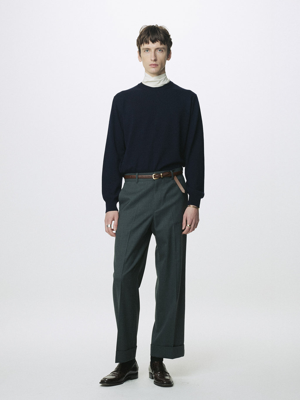 Tonywack - Wool Cuffed Trousers (Moss Grey) product image 2 | TRAB K-Fashion Australia