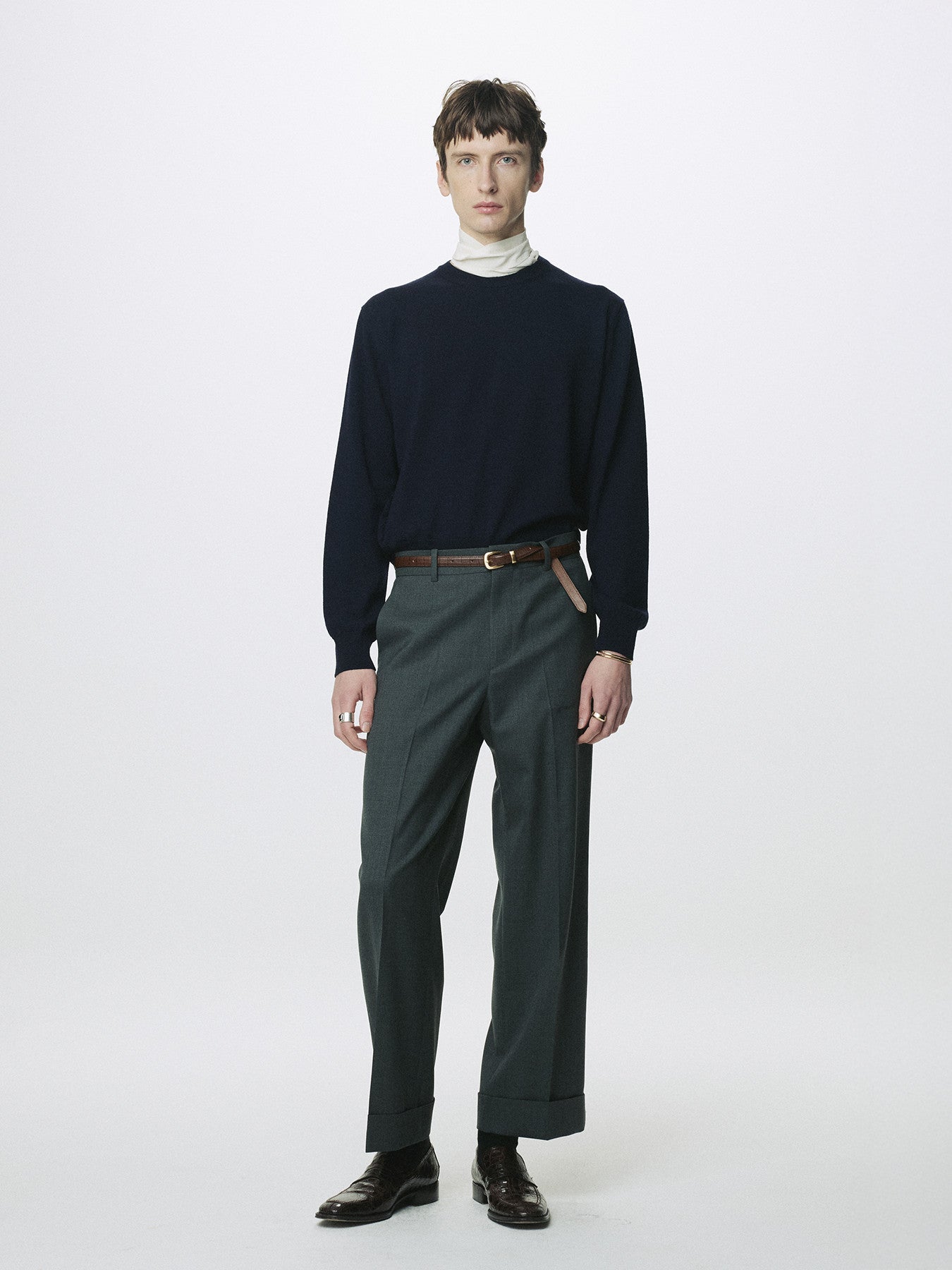 Tonywack - Wool Cuffed Trousers (Moss Grey) product image 2 | TRAB K-Fashion Australia