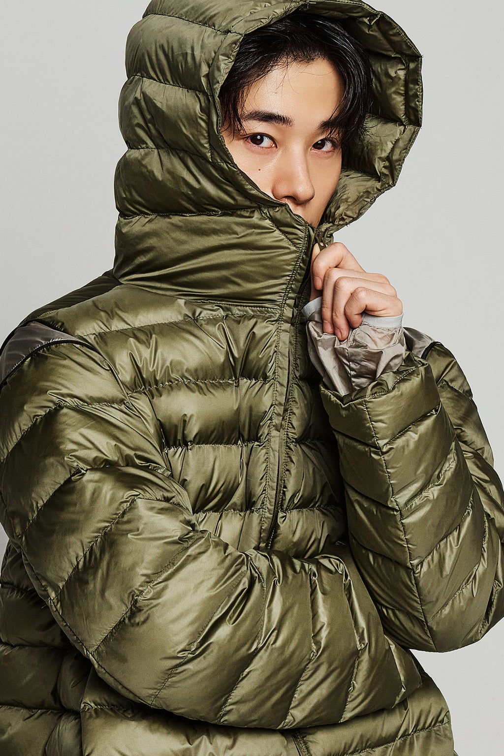 Deinet - Point Wellon Hooded Jacket (Khaki) product image 6 | TRAB K-Fashion Australia