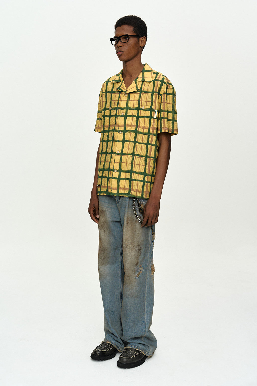 Andersson Bell - Rothko Open Collar Shirt (Yellow) product image 3 | TRAB K-Fashion Australia