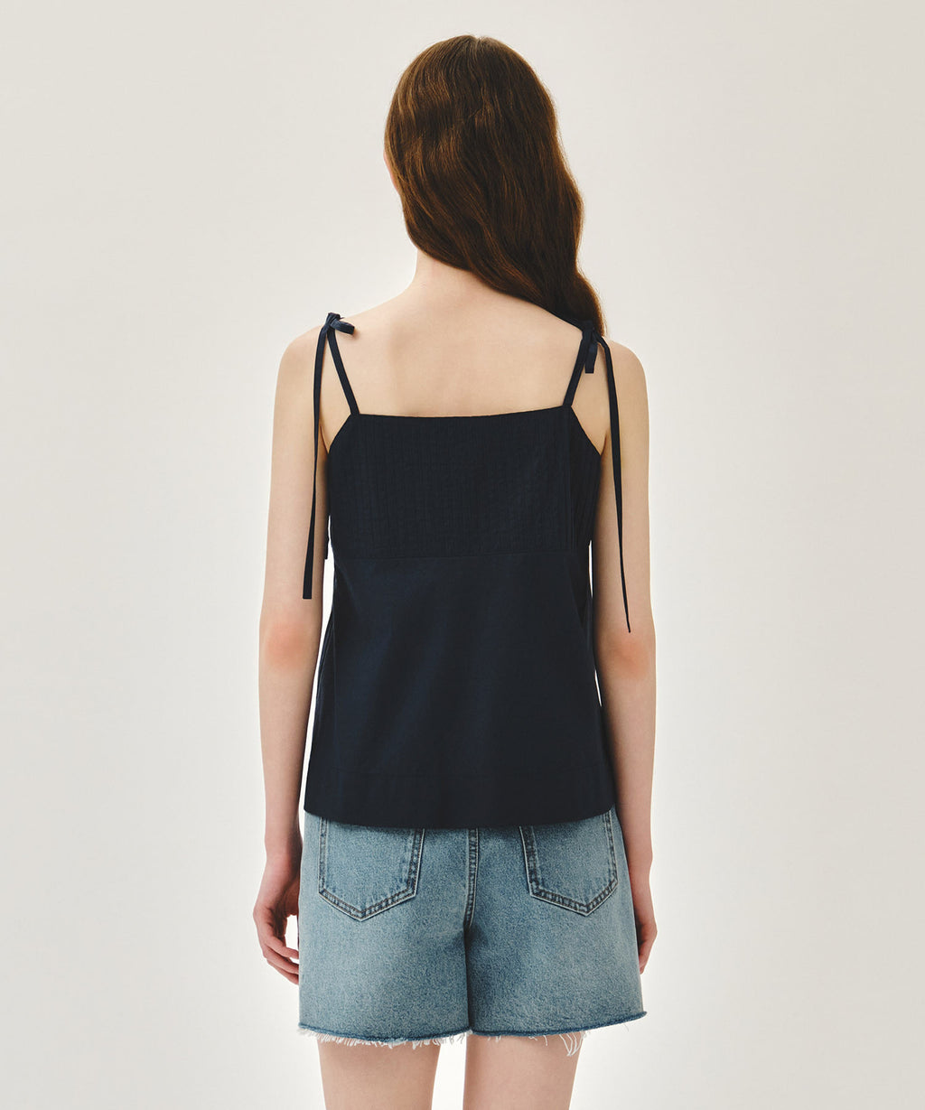 Marithe & Francois Girbaud - Pintuck Camisole Blouse (Dark Navy) product image 3 | TRAB K-Fashion Australia