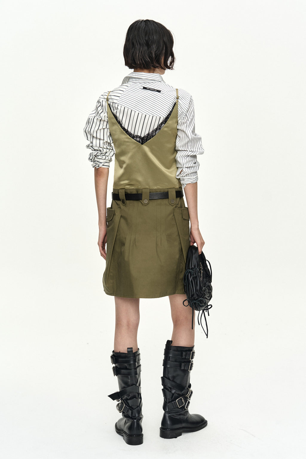 Andersson Bell - Lace Bra Printed Cargo Dress (Khaki) product image 3 | TRAB K-Fashion Australia
