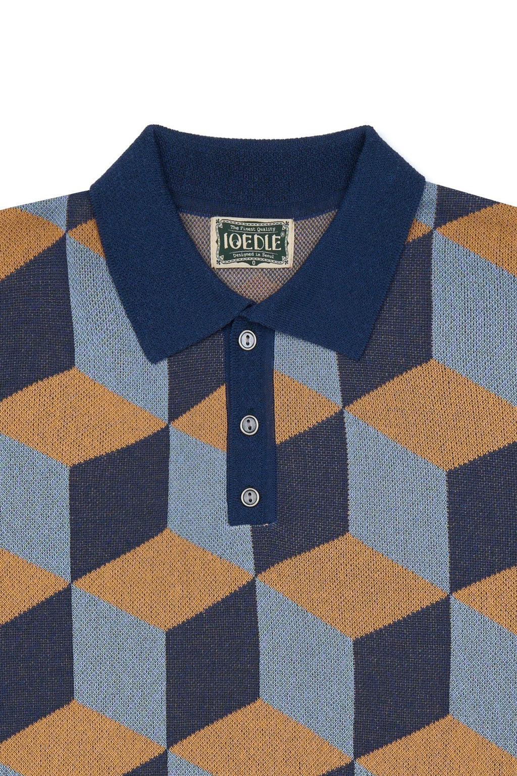 Ioedle - Infinite Grid Short Sleeve Knit (Navy) product image 5 | TRAB K-Fashion Australia