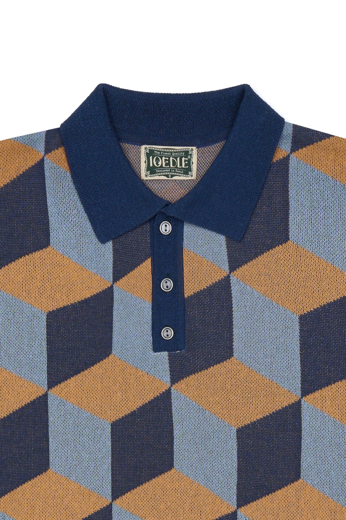 Ioedle - Infinite Grid Short Sleeve Knit (Navy) product image 5 | TRAB K-Fashion Australia