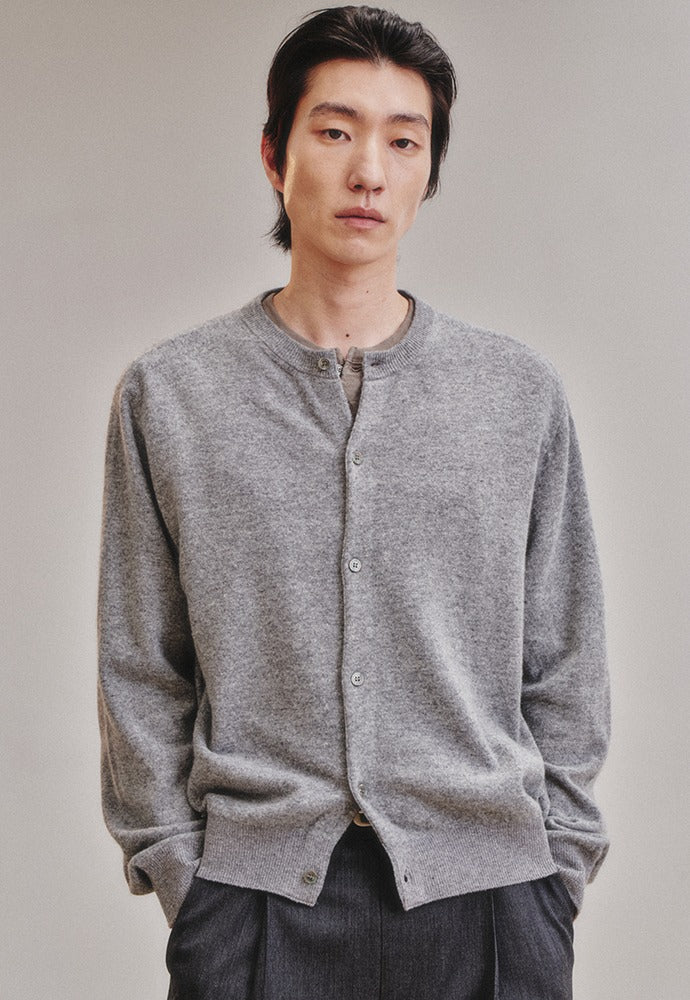 Art if acts - Wholegarment Round Neck Cardigan (Ash) product image 1 | TRAB K-Fashion Australia