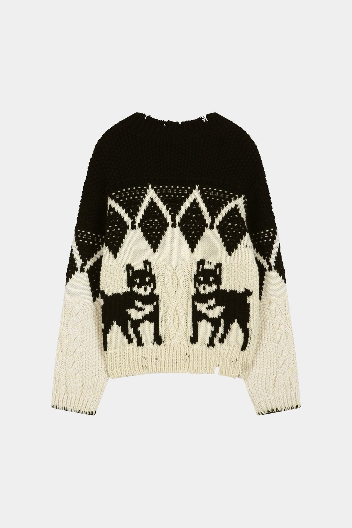 Andersson Bell - Argyle Heavy Wool Cardigan (Ecru/Black) product image 13 | TRAB K-Fashion Australia