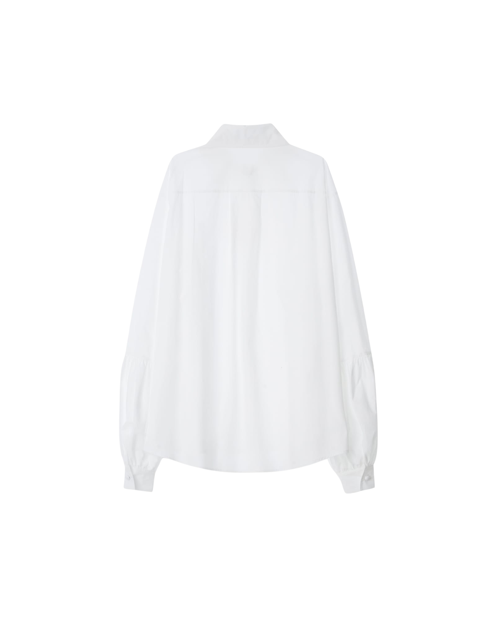 Kimhe Kim - Puff Sleeve Oversized Cotton Shirt (White) product image 2 | TRAB K-Fashion Australia