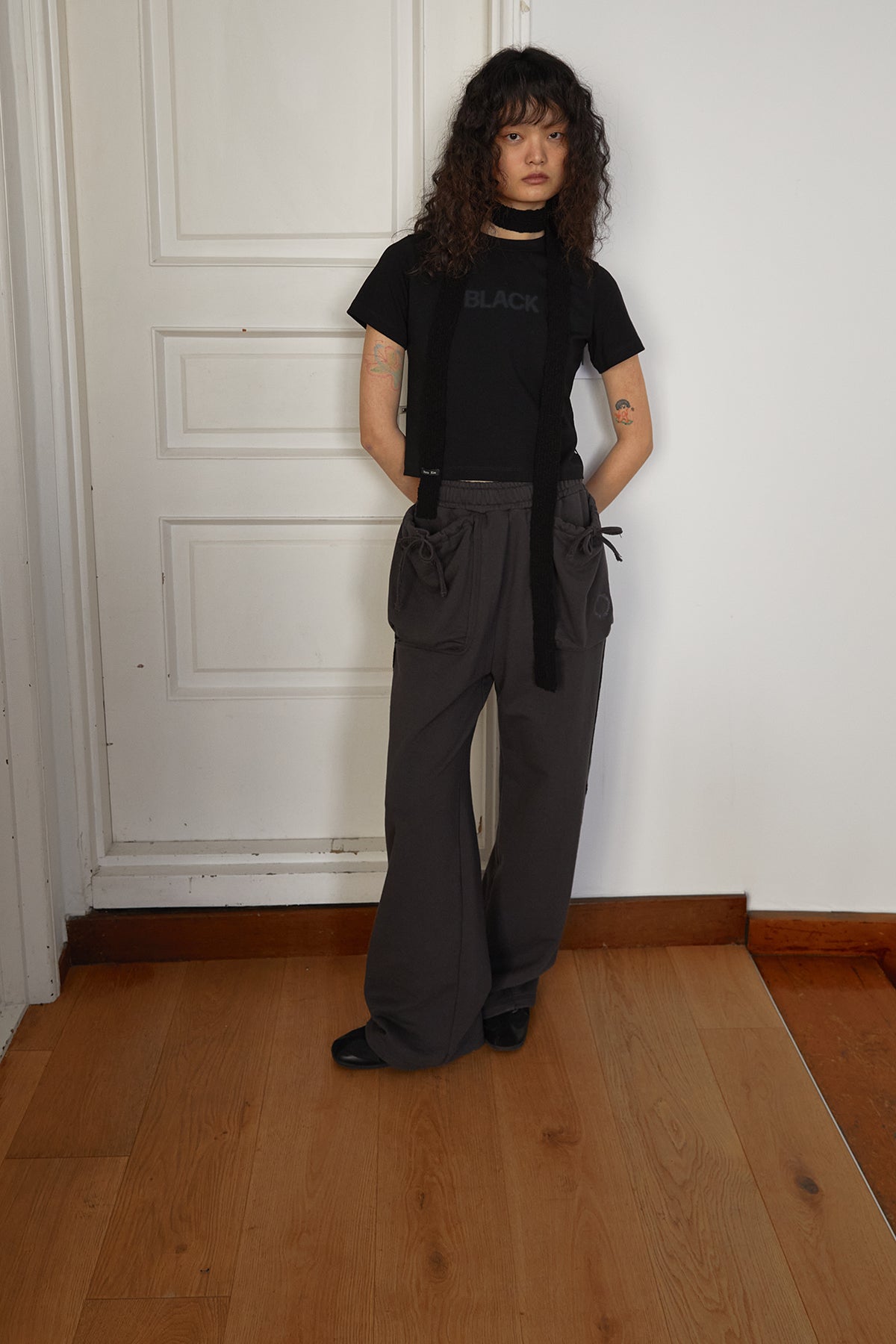 Matin Kim - Color Name Printing Top (Black) product image 12 | TRAB K-Fashion Australia