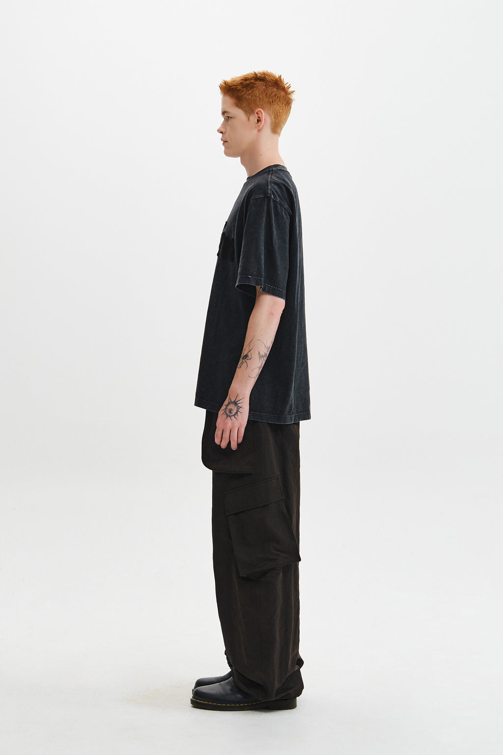 Matin Kim - Waffle Applique Logo Top (Charcoal) product image 9 | TRAB K-Fashion Australia