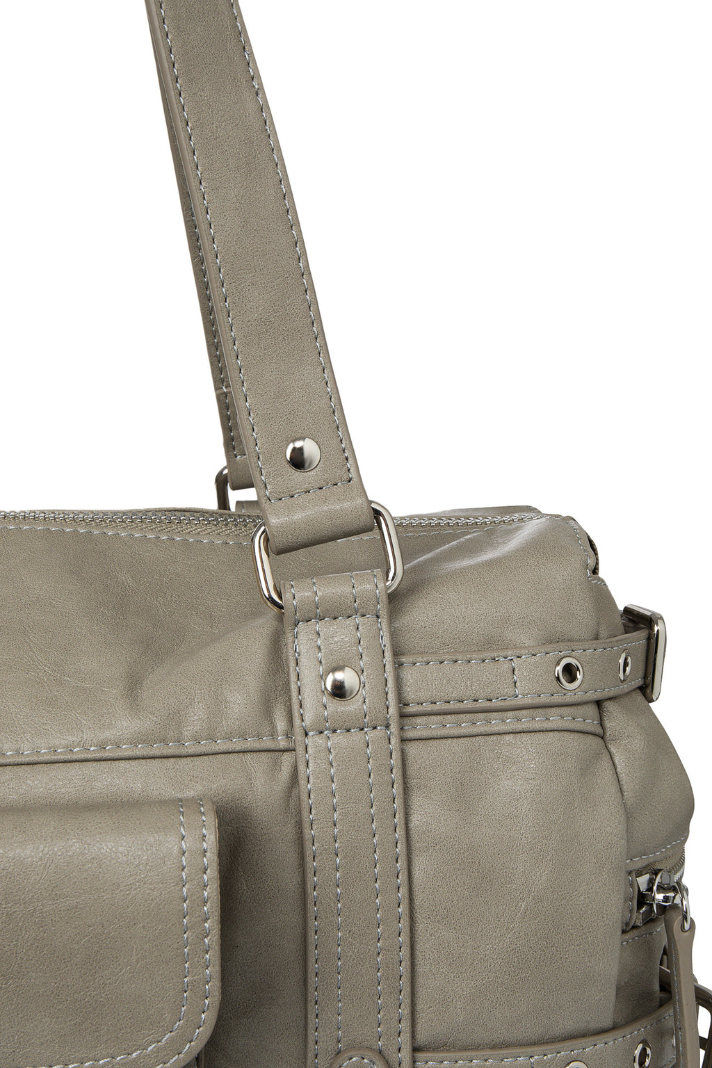 Deinet - Belted Pocket Shoulder Bag (Grey) product image 7 | TRAB K-Fashion Australia