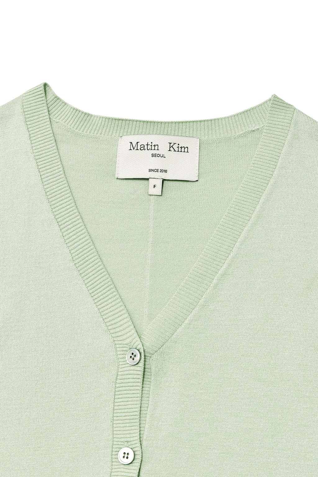 Matin Kim - Slit Detail Button Cardigan (Mint) product image 3 | TRAB K-Fashion Australia