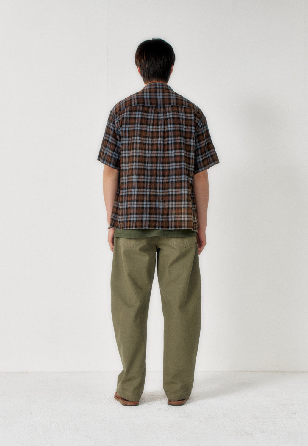 Art if acts - Check Two Pocket Half Shirt (Blue/Brown) product image 3 | TRAB K-Fashion Australia