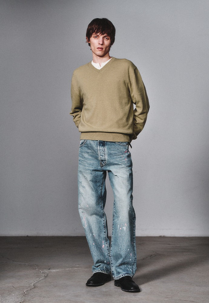 Art if acts - Cashmere V-Neck Knit (Matcha) product image 1 | TRAB K-Fashion Australia