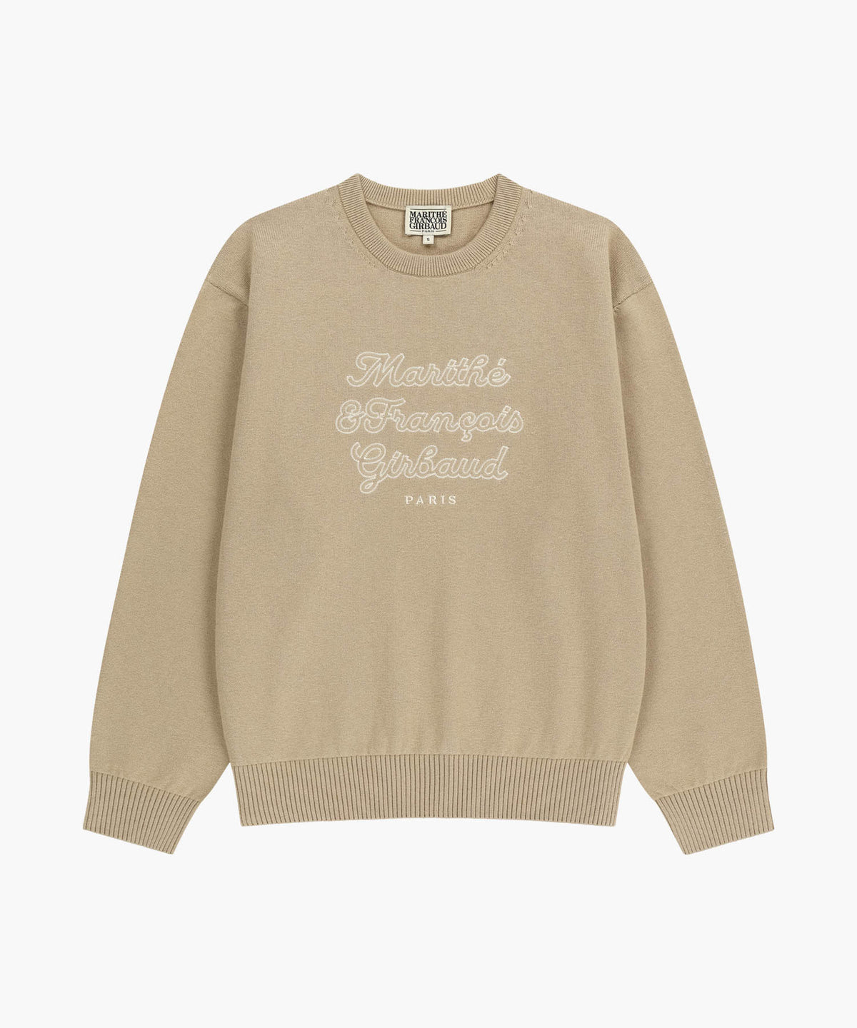 Marithe & Francois Girbaud - Drawing Classic Logo Knit Pullover (Beige) product image 6 | TRAB K-Fashion Australia
