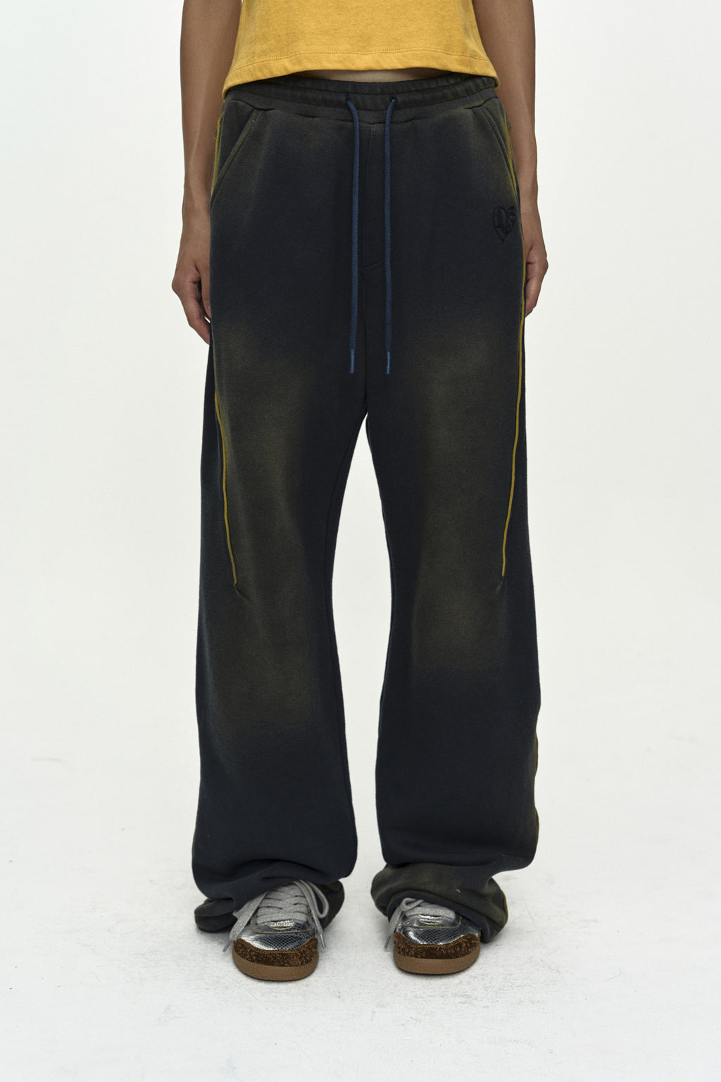 Andersson Bell - Unisex Piping Line Dyed Sweat Pants (Navy) product image 5 | TRAB K-Fashion Australia