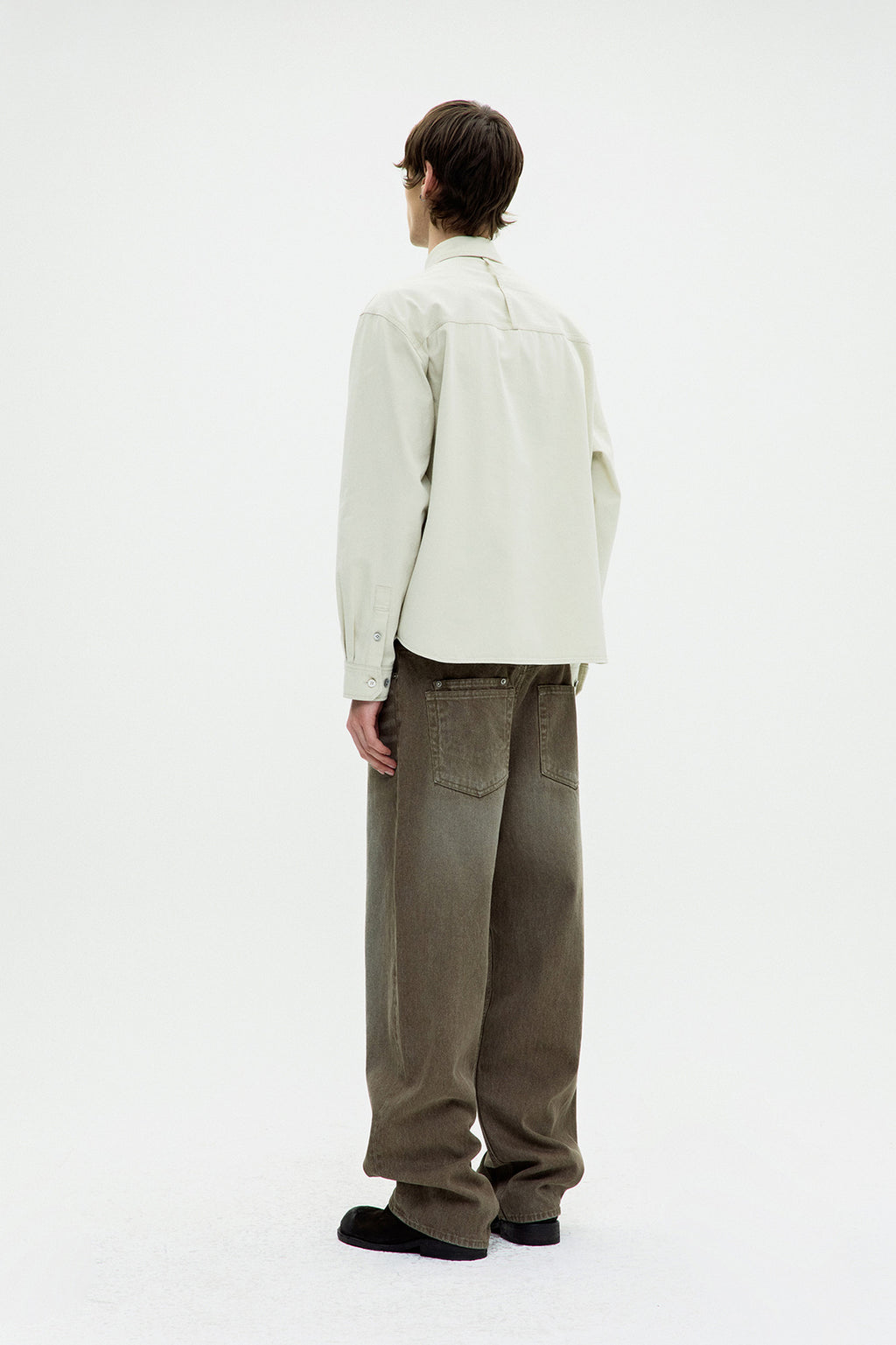 Coor - Single Pocket Washed Cotton Shirt (Beige) product image 4 | TRAB K-Fashion Australia
