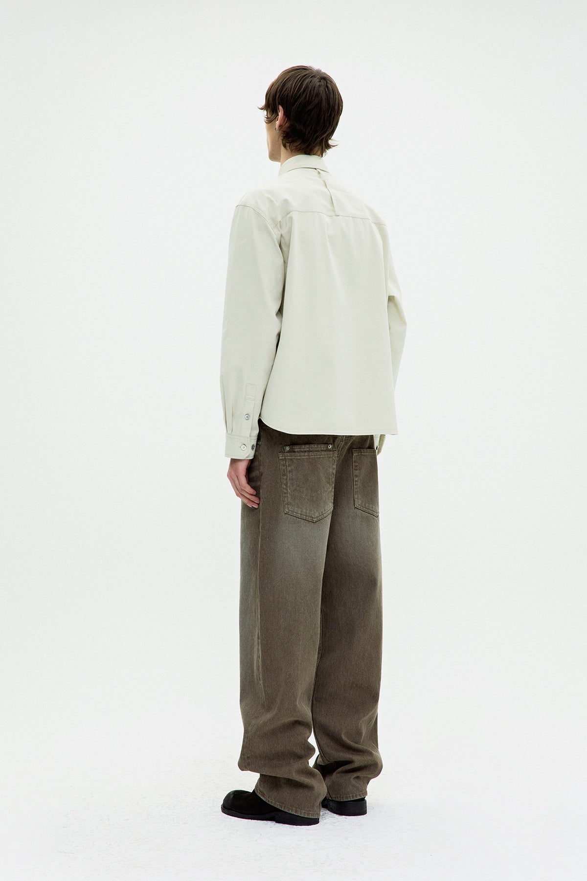 Coor - Single Pocket Washed Cotton Shirt (Beige) product image 4 | TRAB K-Fashion Australia