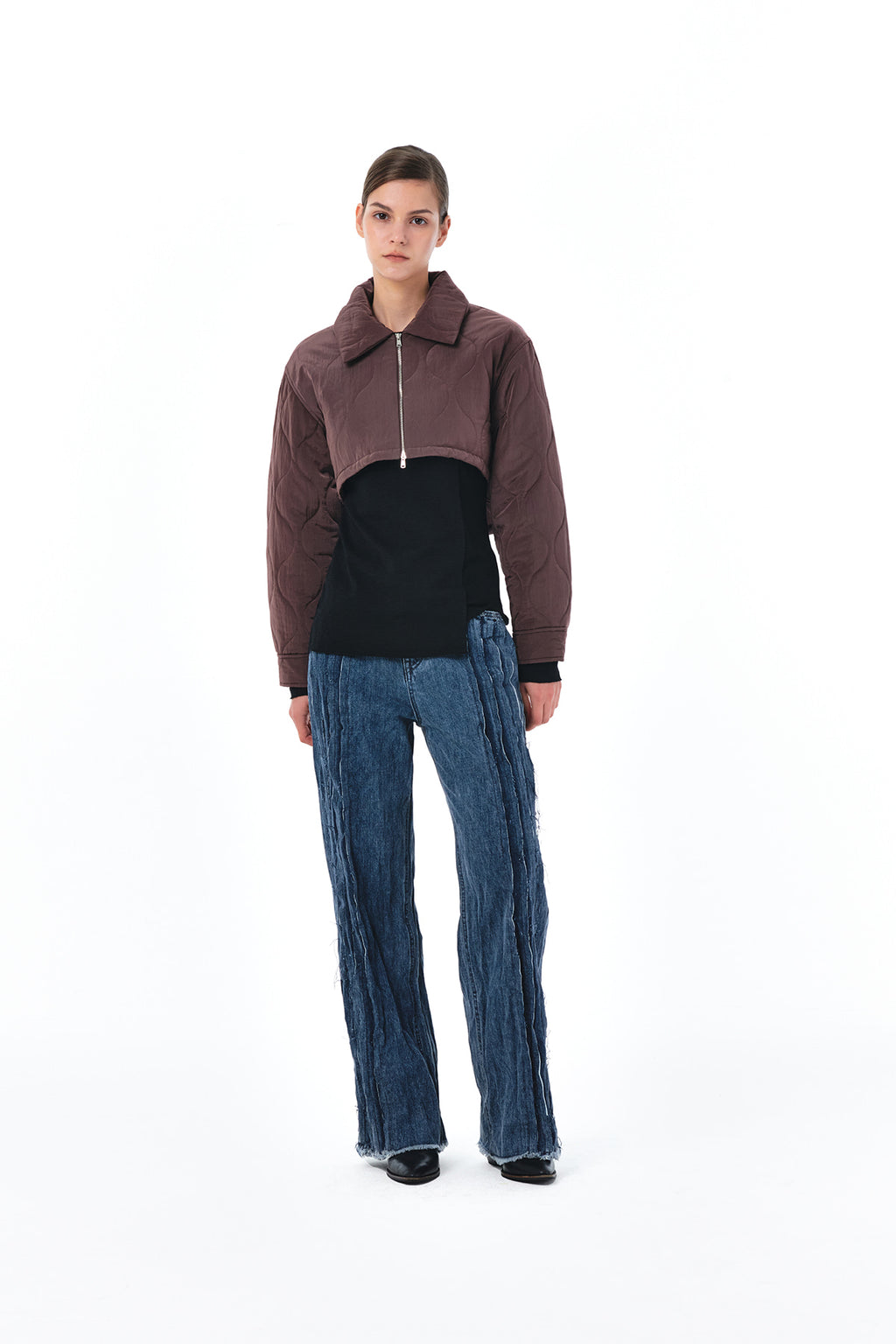 Matin Kim - Bolero Short Padding Jumper (Cocoa) product image 8 | TRAB K-Fashion Australia