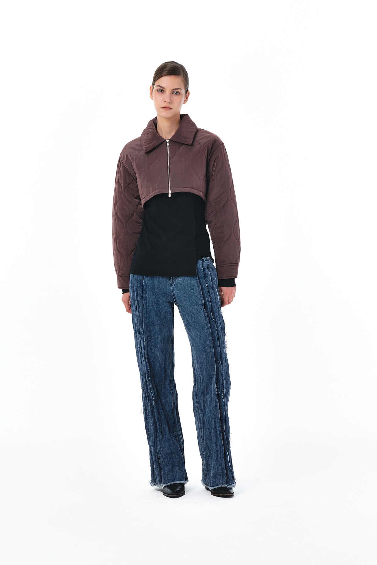 Matin Kim - Bolero Short Padding Jumper (Cocoa) product image 8 | TRAB K-Fashion Australia