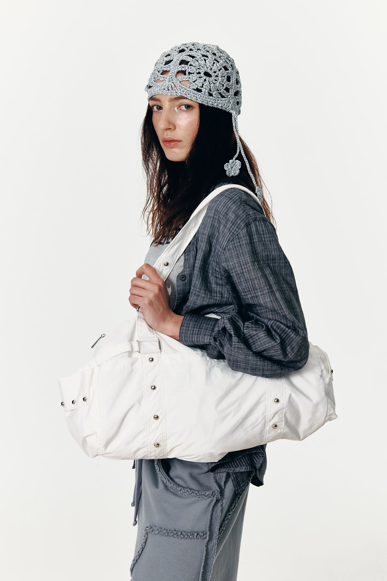 Deinet - Logo Duffle Bag (White) product image 7 | TRAB K-Fashion Australia