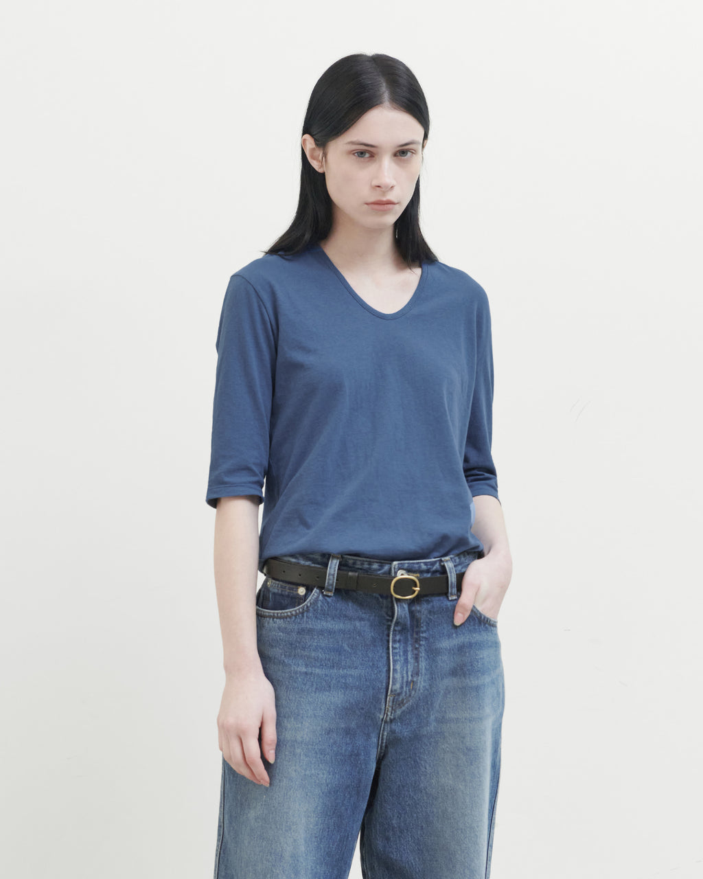 Brownyard - V Neck 3/4 Sleeve (Blue) product image 2 | TRAB K-Fashion Australia