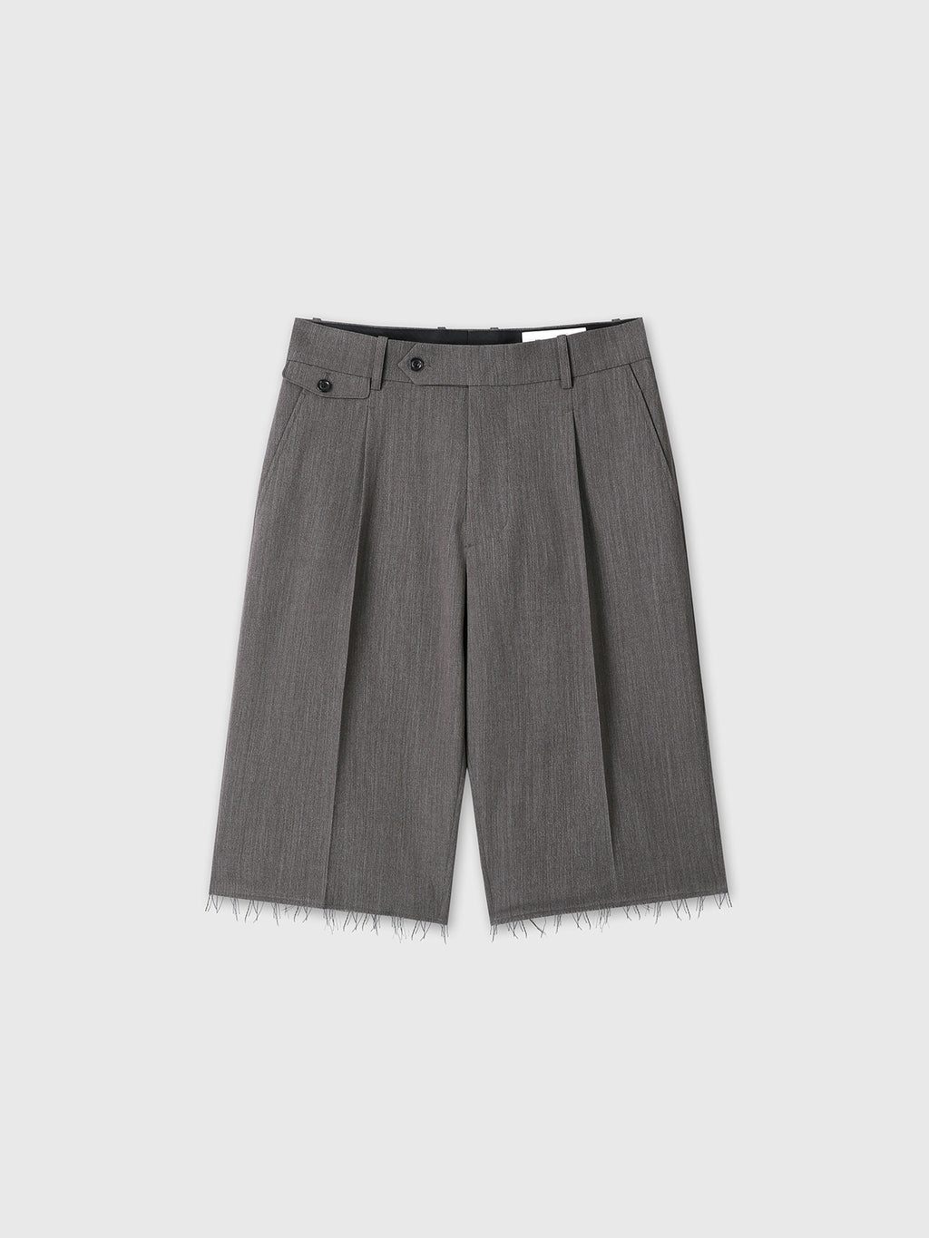 Tonywack - Raw-Cut Wool Pleated Tailored Shorts (Melange Grey) product image 12 | TRAB K-Fashion Australia