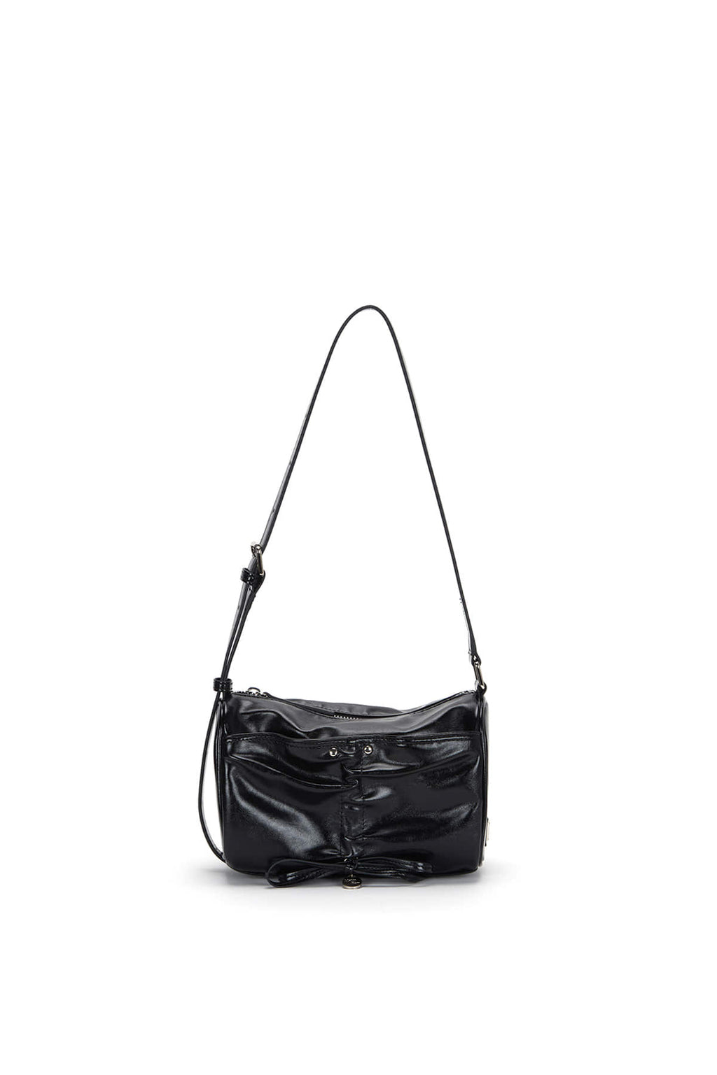 Matin Kim - Front Shirring Ribbon Mini Bag (Black) product image 1 | TRAB K-Fashion Australia