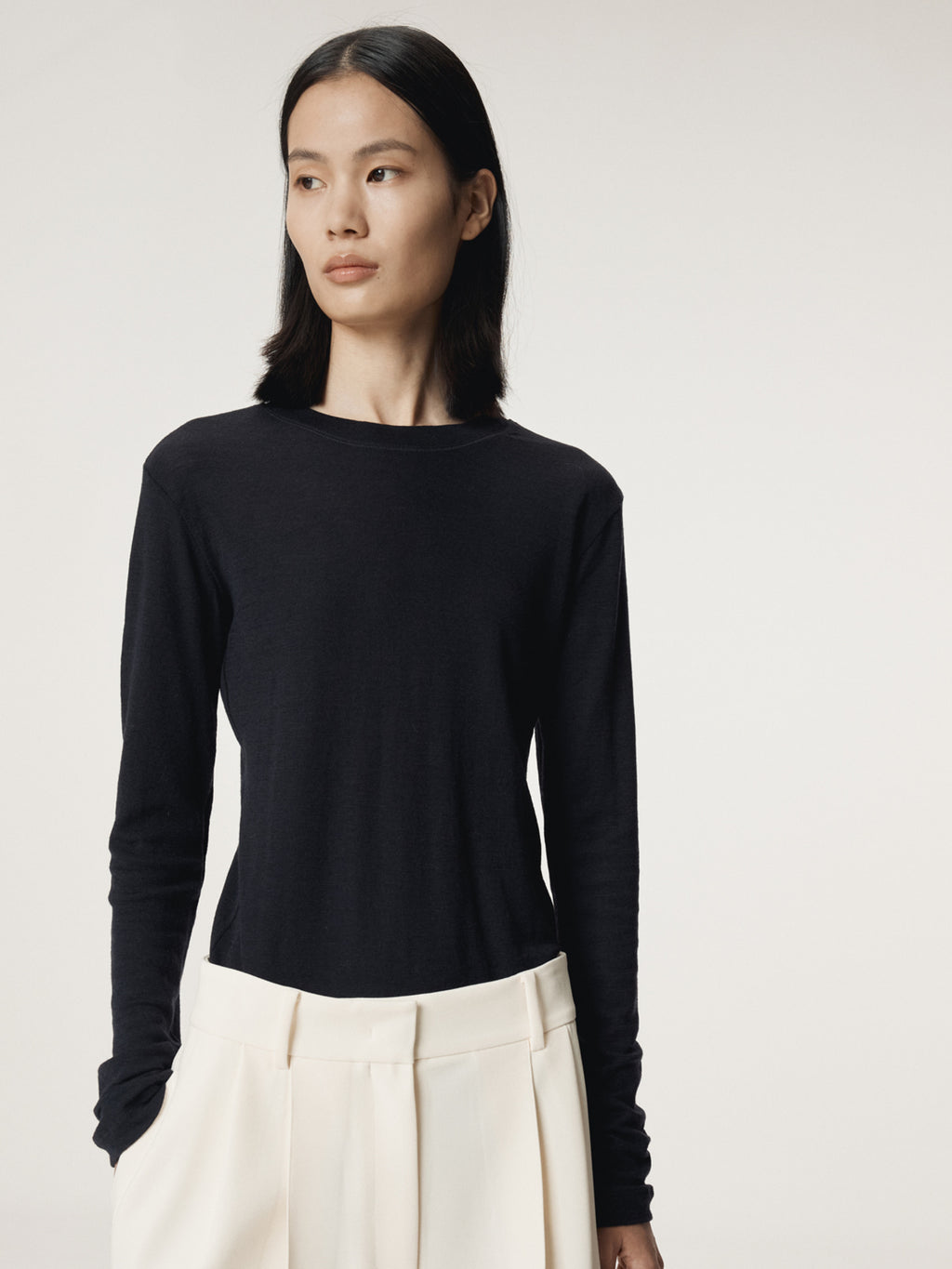 Recto - Slim Fit Wool Jersey T-Shirt (Dark Navy) product image 7 | TRAB K-Fashion Australia