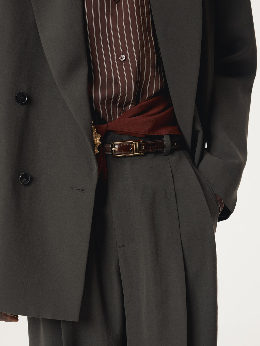 Recto - Styrene Double Breasted Suit Jacket (Charcoal Grey) product image 18 | TRAB K-Fashion Australia